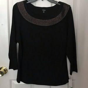 Rafaella Black Size L Long Sleeve Top (BNWT)